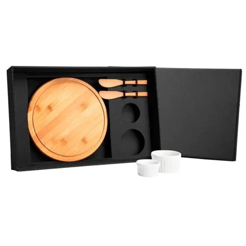 KIT PARA PETISCO COM TÁBUA REDONDA - 5 PÇS-KT-90087