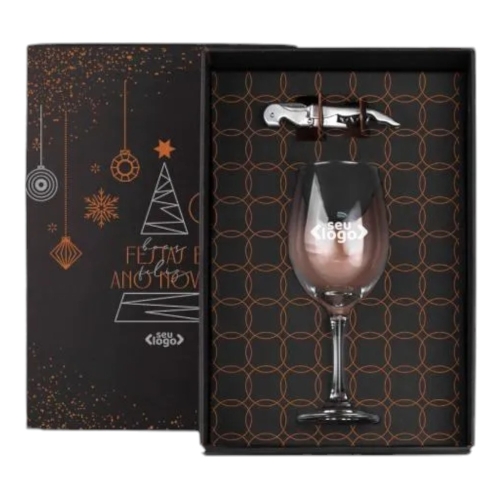 Kit Vinho Personalizado com Abridor - 2 Peças-*9044J