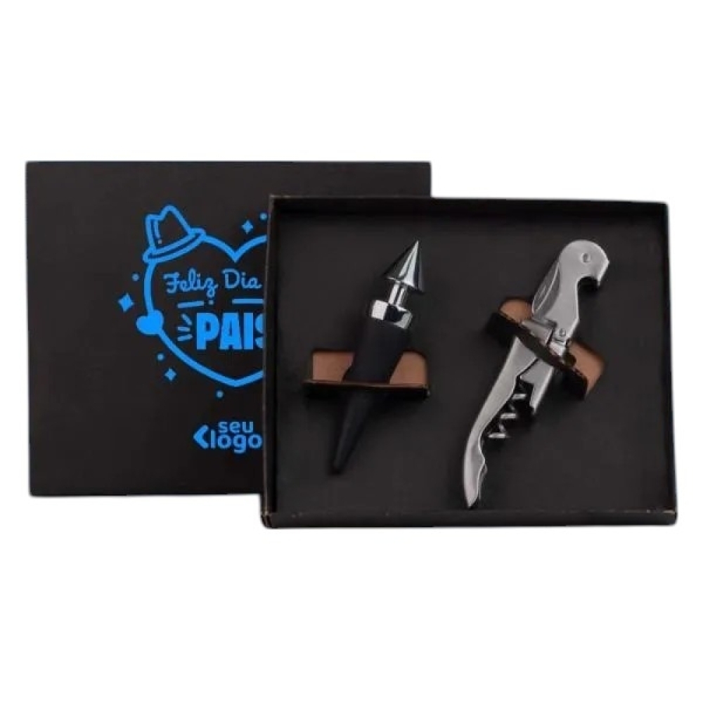 ABRIDOR SACA-ROLHAS E TAMPÃO EM METAL