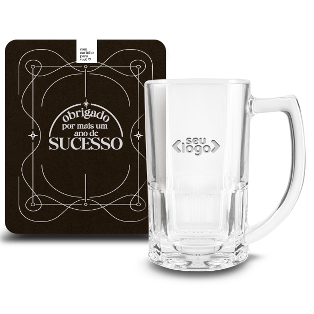 CANECA DE VIDRO PARA  CHOPP / CERVEJA - 340 ML-VI-00340