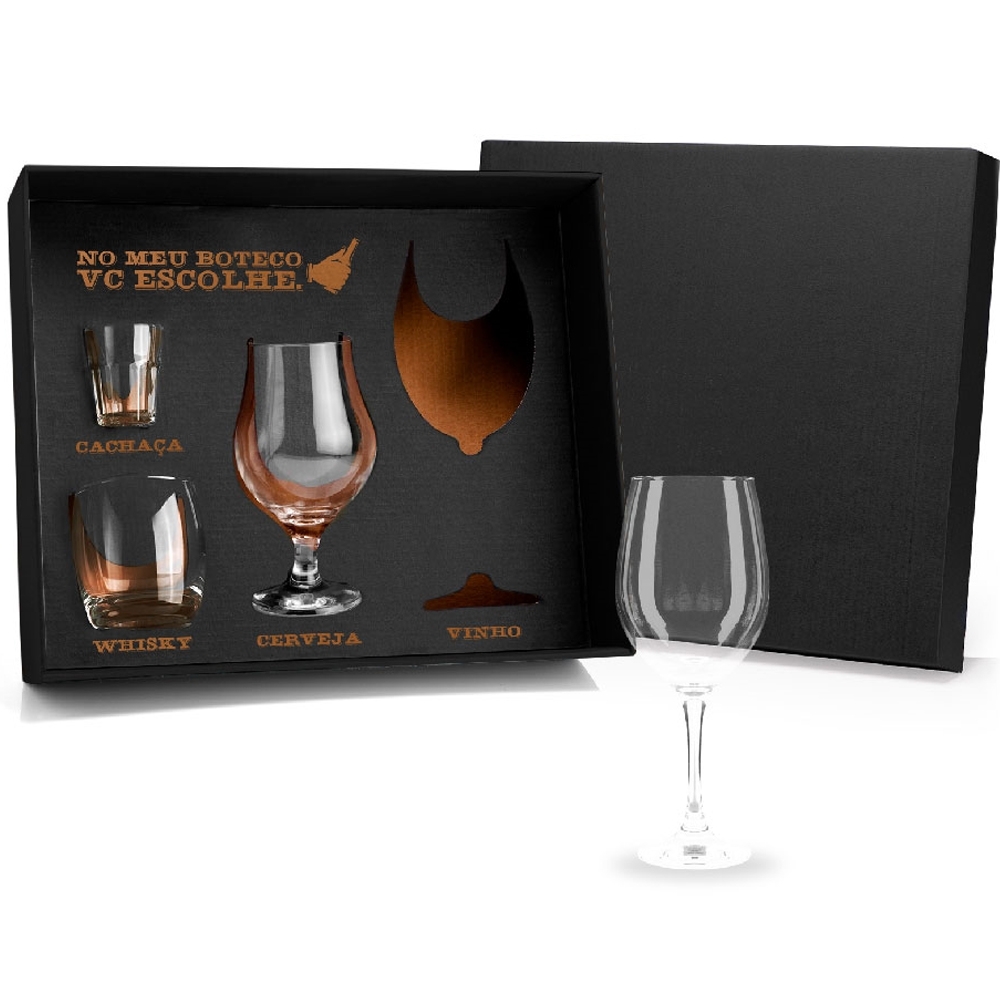 JOGO DE COPOS DE VIDRO - 4 PÇS