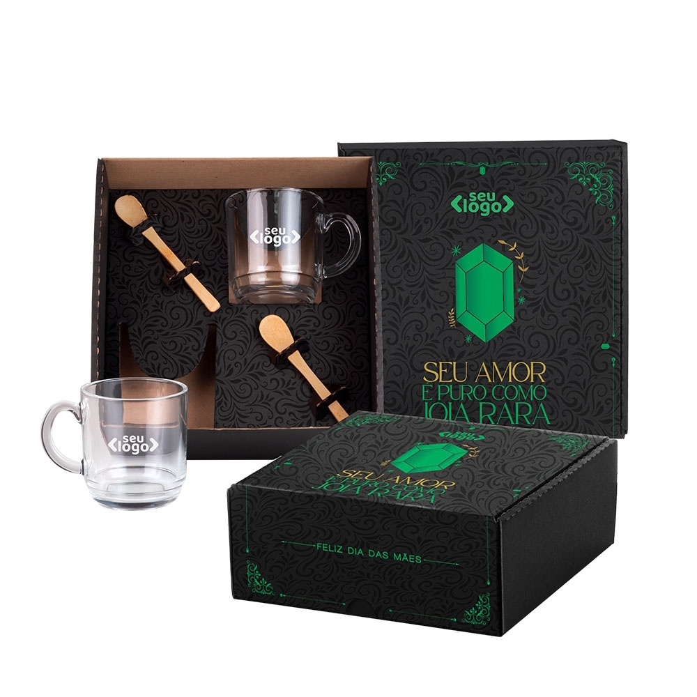 KIT CANECAS COM COLHERES - 4 PÇS