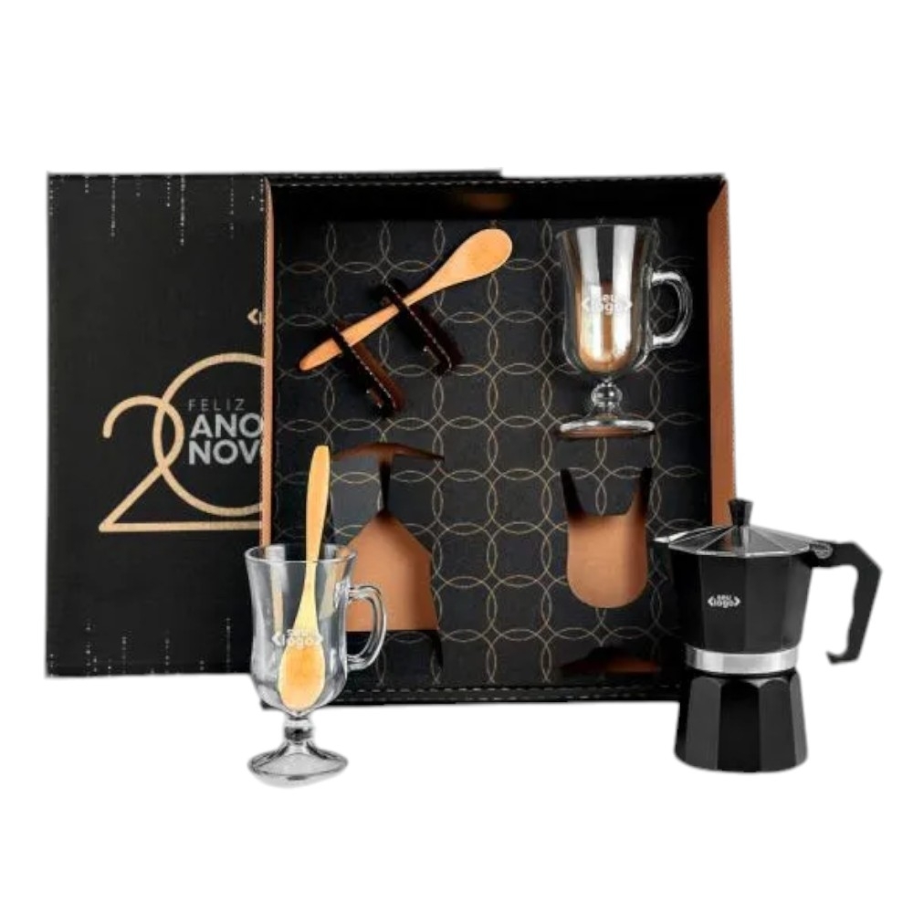 Kit Café com Cafeteira Italiana - 5 Peças-KT-90234