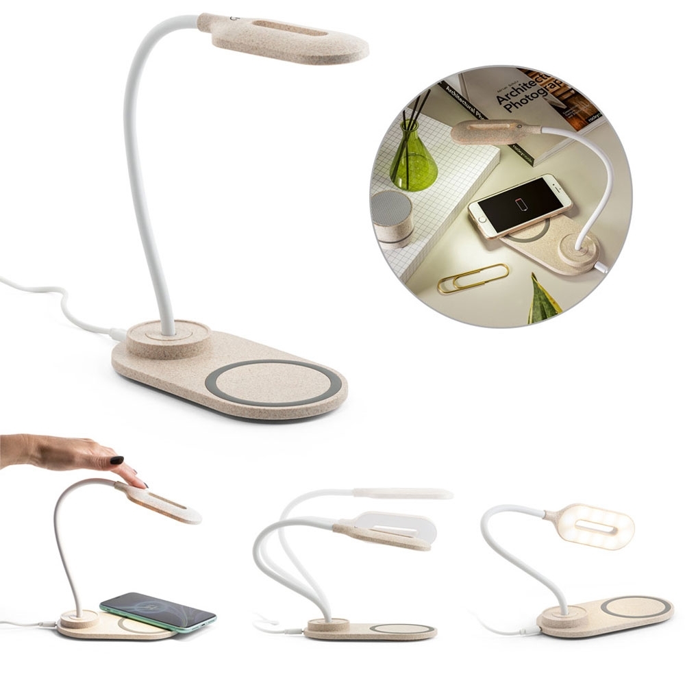 Luminária de mesa com carregador por indução personalizado-58517