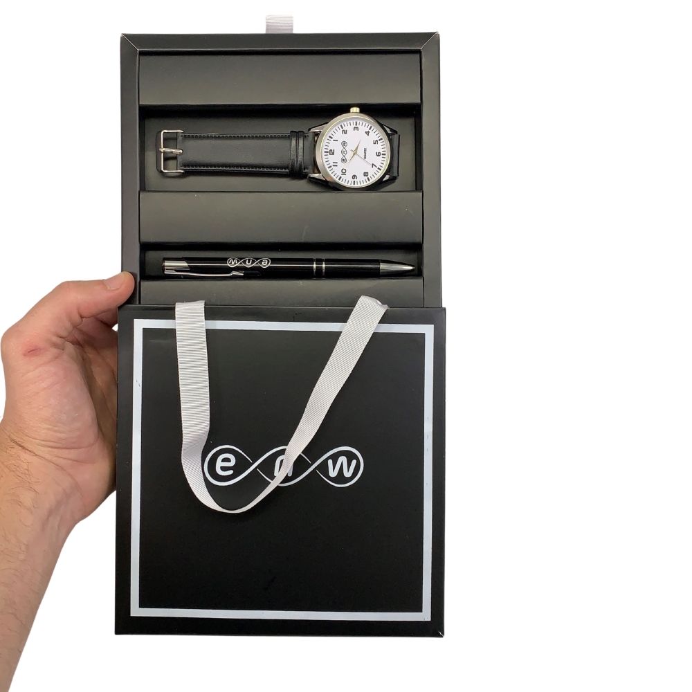 *Kit Relógio Personalizado  + Caneta de Metal 